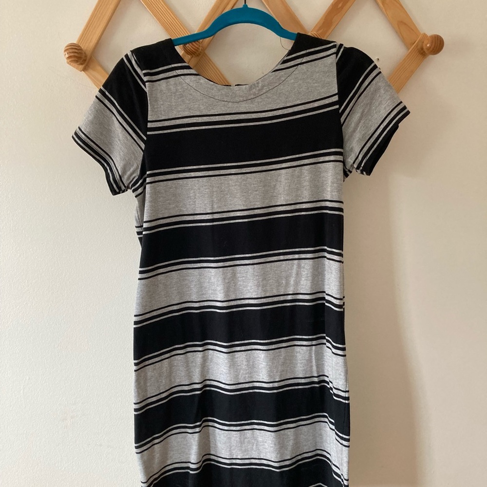 Black and gray striped mini dress, Merona
